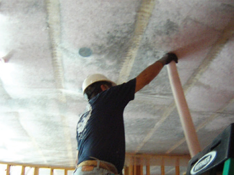 What types of materials are used in blown-in insulation?