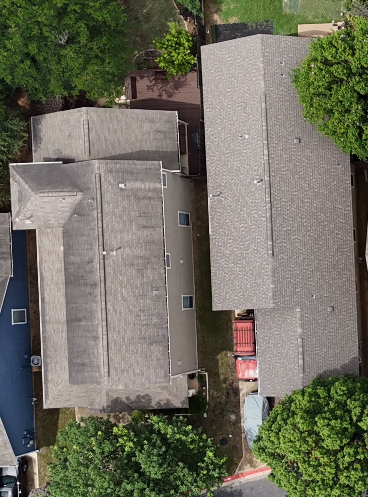 incorrectly sized ridge vent next to correctly sized ridge vent asphalt shingle residential roof