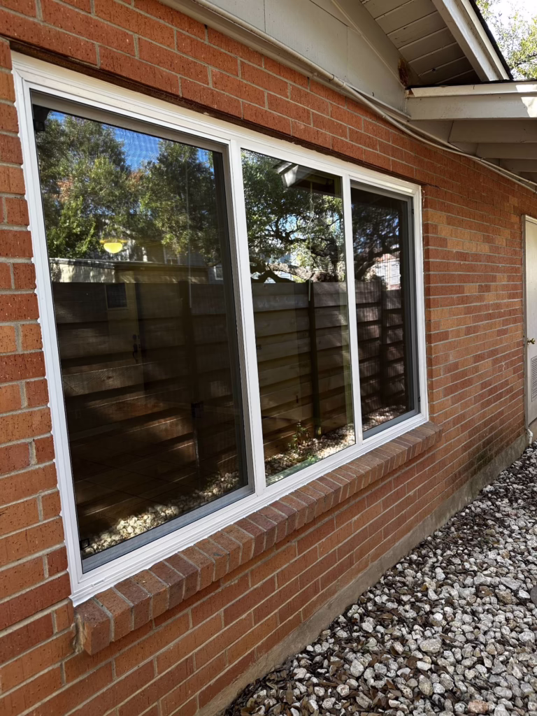 Vinyl Slider Mi V3000 White Window Replacement Hancock TX — Cupcake Home Improvements