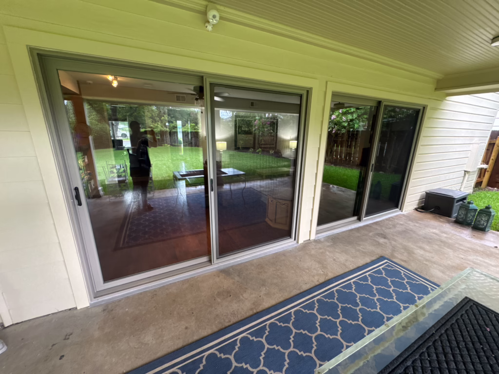 Sliding Patio Fiberglass Anlin Malibu Door Installation Allandale TX — Cupcake Home Improvements