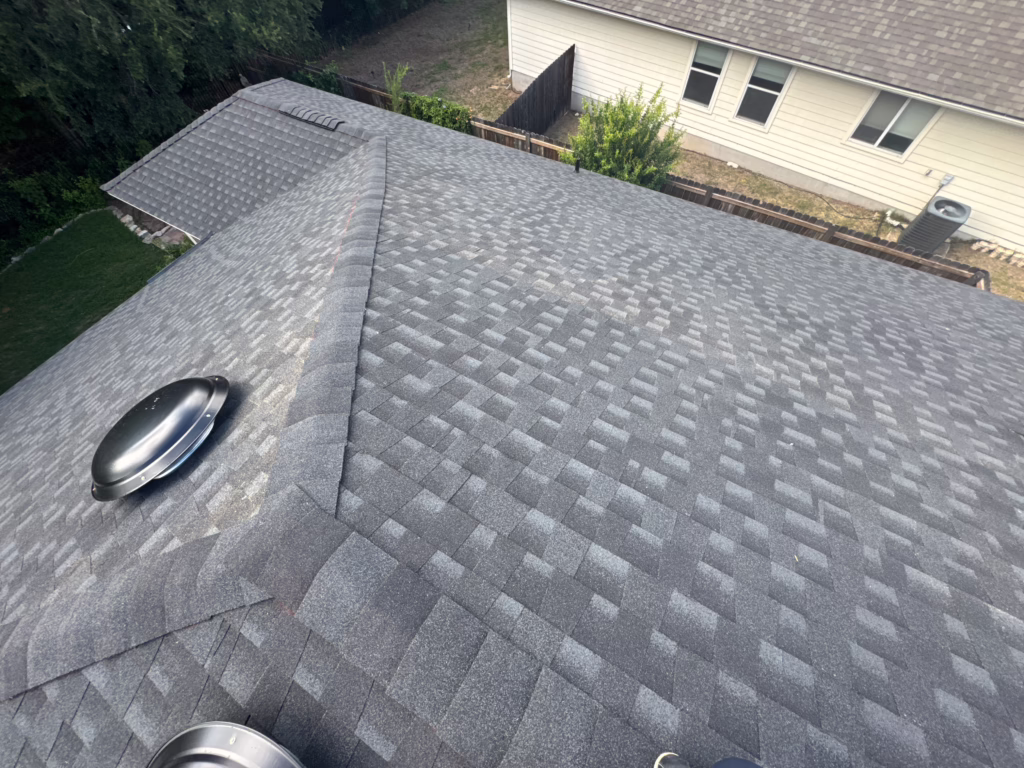 Asphalt Shingle Class 3 GAF HDZ Charcoal GAF Felt Buster Underlayment GAF Storm Guard Ice & Water Shield GAF Pro-Start Starter Strip GAF Cobra Ridge Vent Bullet Pipe Boots Roof Replacement Berry Creek TX — Cupcake Home Improvements