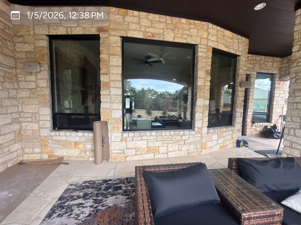 Vinyl Picture Anlin Panoramic Black/black Window Replacement Steiner Ranch Neighborhood Association TX — Cupcake Home Improvements