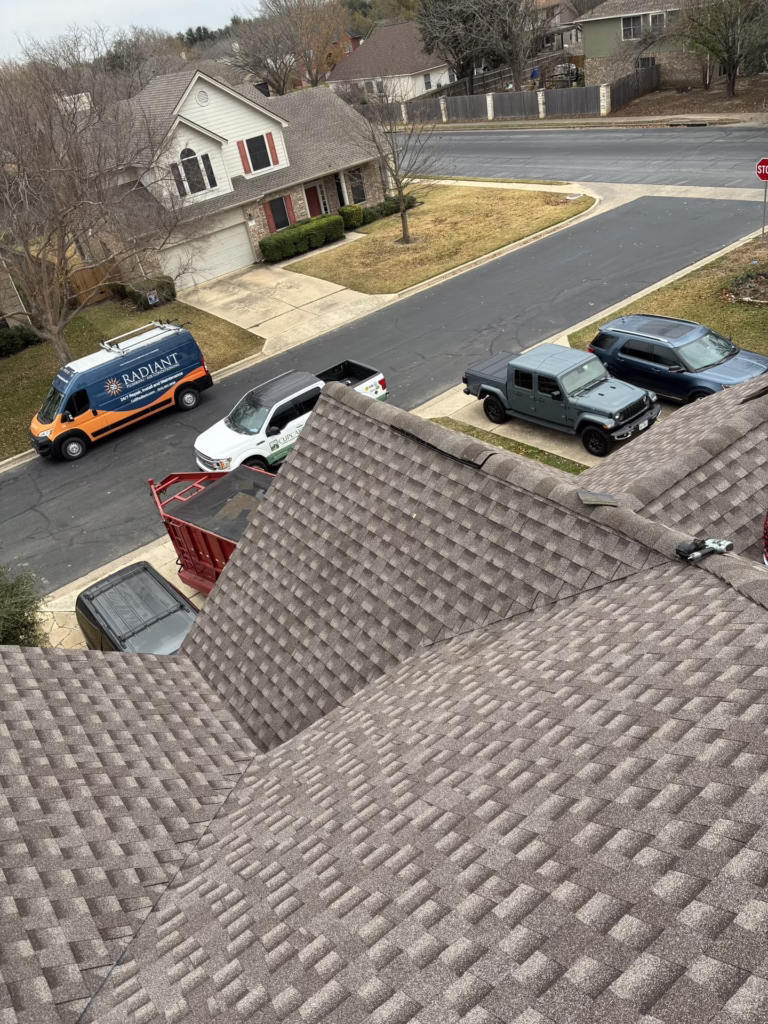 Asphalt Shingle Class 3 GAF HDZ Mission Brown GAF Felt Buster Underlayment GAF Storm Guard Ice & Water Shield GAF Pro-Start Starter Strip GAF Z-Ridge Cap Shingle Roof Replacement Georgetown TX — Cupcake Home Improvements
