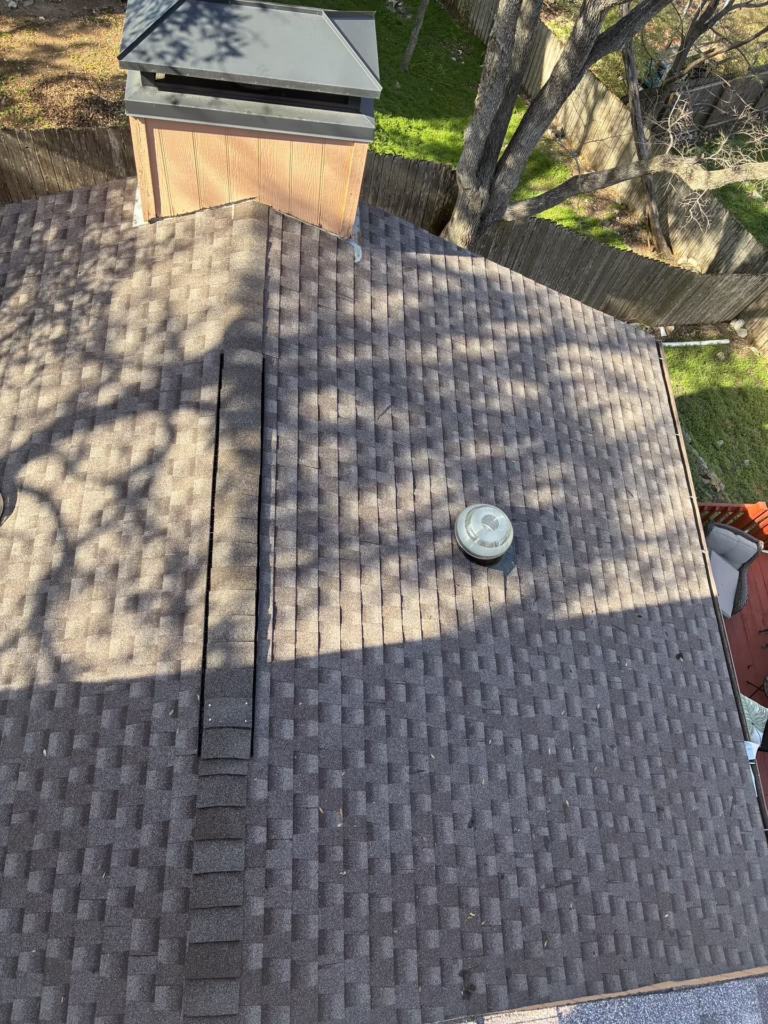 Asphalt Shingle Class 3 GAF HDZ GAF Felt Buster Underlayment GAF Storm Guard Ice & Water Shield GAF Pro-Start Starter Strip GAF Z-Ridge Cap Shingle GAF Cobra Ridge Vent Bullet Pipe Boots Roof Replacement Cherry Creek TX — Cupcake Home Improvements