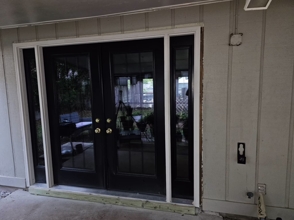Entry Door Fiberglass Provia Heritage Door Installation Gracy Woods TX — Cupcake Home Improvements