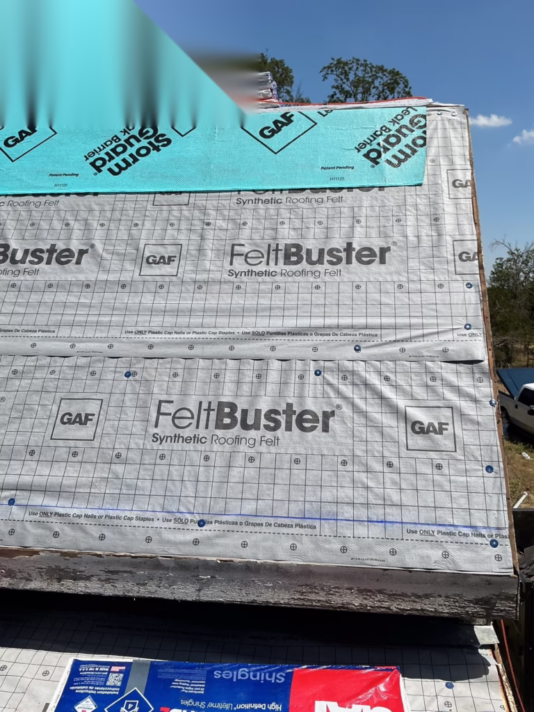 Asphalt Shingle Class 3 GAF HDZ Charcoal GAF Felt Buster Underlayment GAF Storm Guard Ice & Water Shield GAF Pro-Start Starter Strip GAF Z-Ridge Cap Shingle GAF Cobra Ridge Vent Roof Replacement Georgetown TX — Cupcake Home Improvements